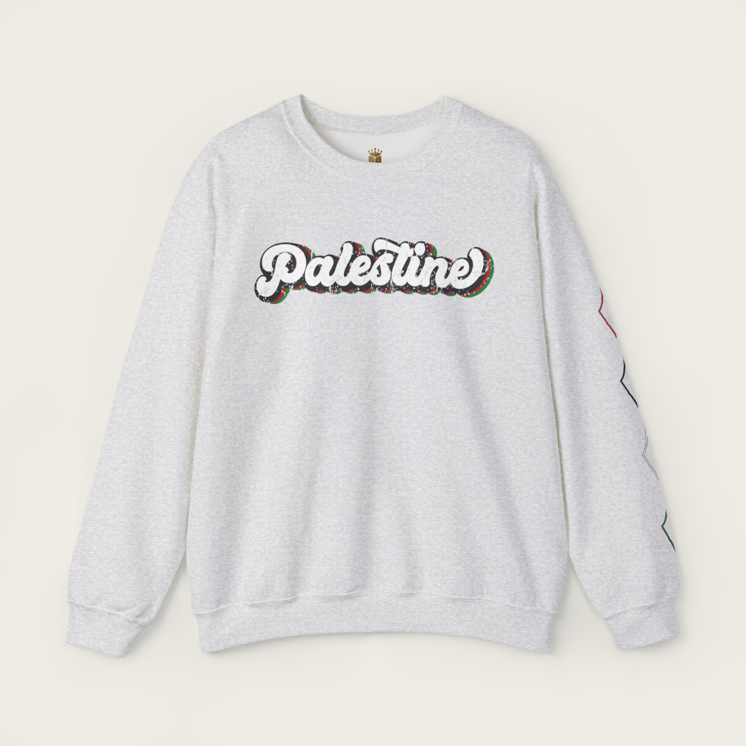 Distressed Retro Palestine Crewneck