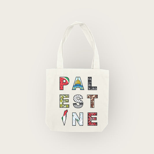 Palestine Letters Tote Bag