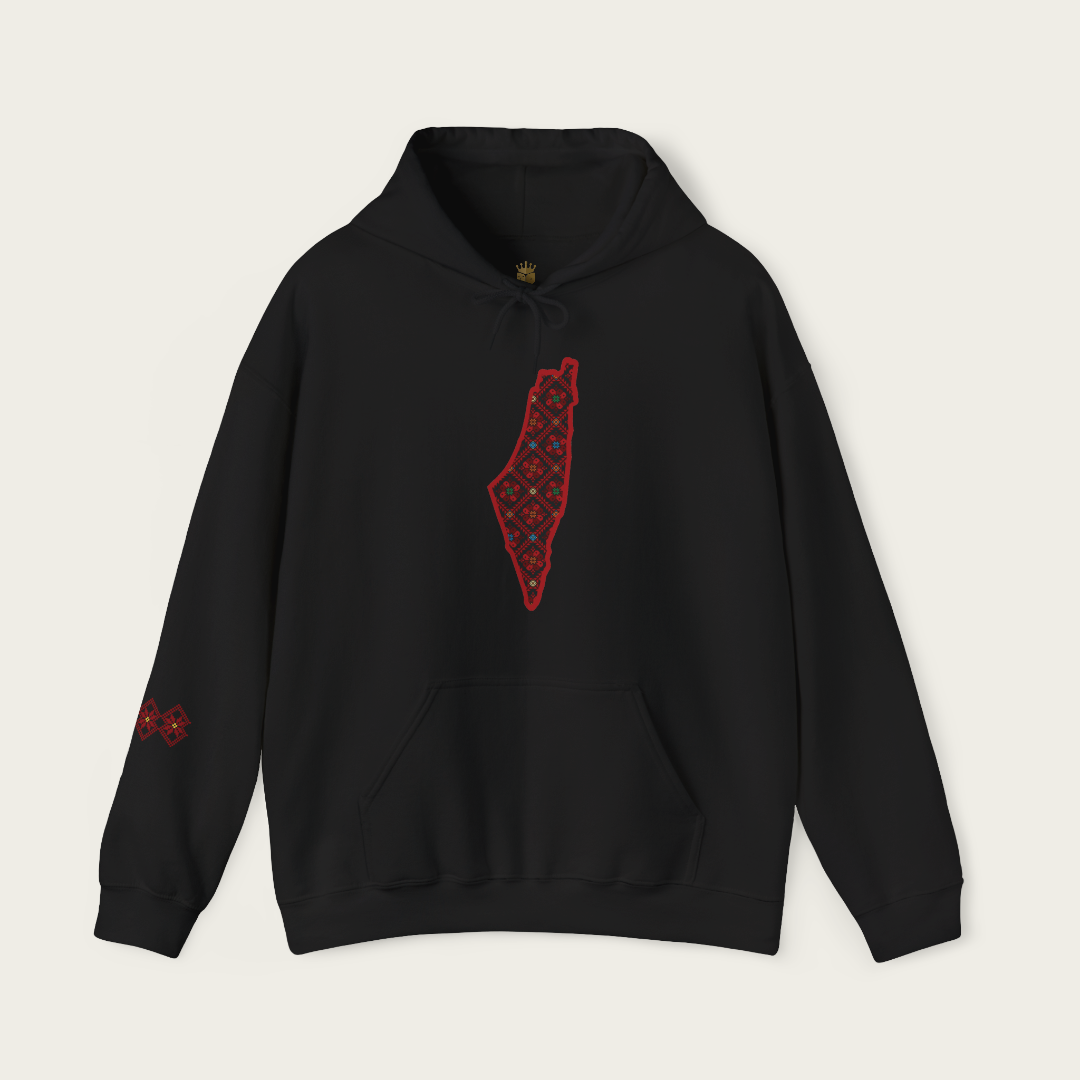 Palestine Tatreez Map Hoodie