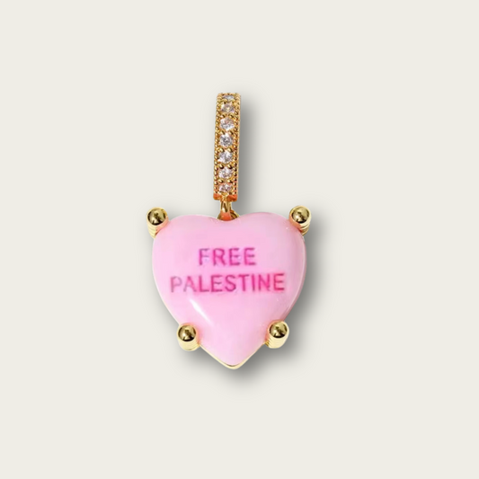 Free Palestine Sweethearts Necklace & Chain