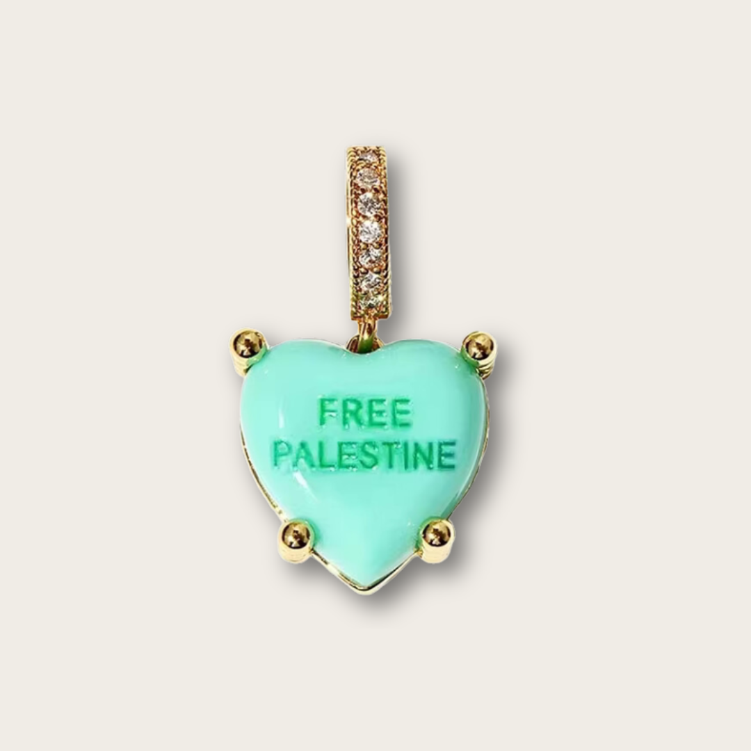 Free Palestine Sweethearts Necklace & Chain