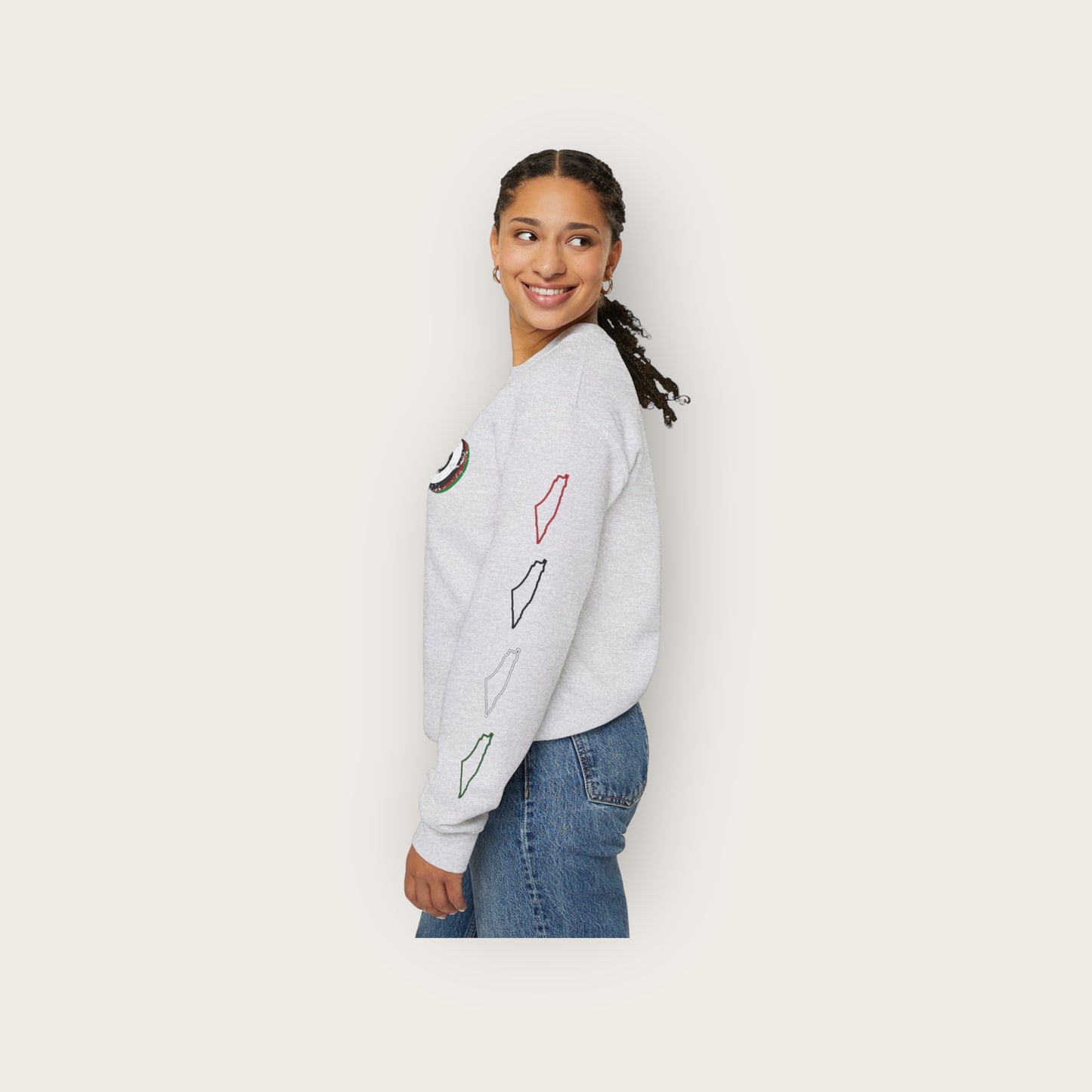 Distressed Retro Palestine Crewneck